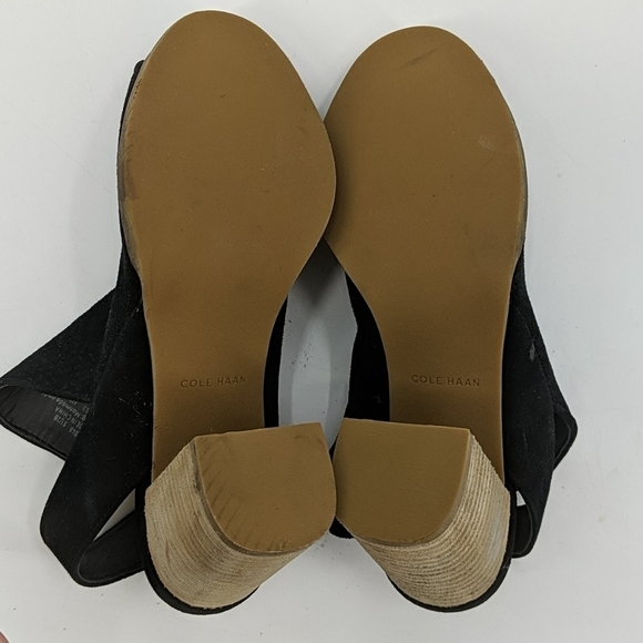COLE HAAN Leather Peep Toe Slingback Booties - Picture 9 of 9